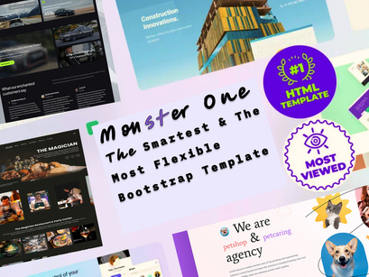 Multipurpose monsterOne v 1.0- #1 HTML Bootstrap Website Template