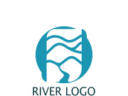 River Logo vector icon illustration design template