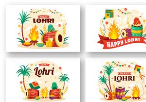 12 Happy Lohri Festival Illustration
