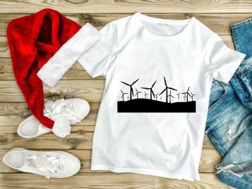 Wind Farm Silhouette Landscape with Rolling Hills preview picture