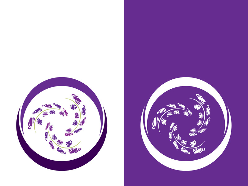 Fresh lavender flower logo vector flat design