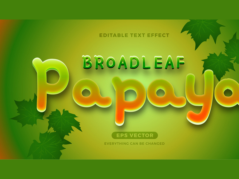 Papaya editable text effect style vector