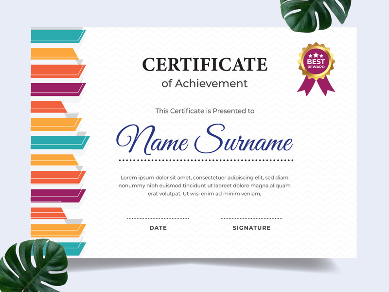 Modern certificate design template