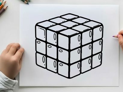 3D white dice cube rolling vector illustration
