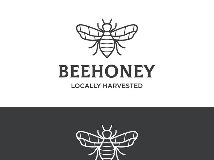 Vintage honey bee logo.