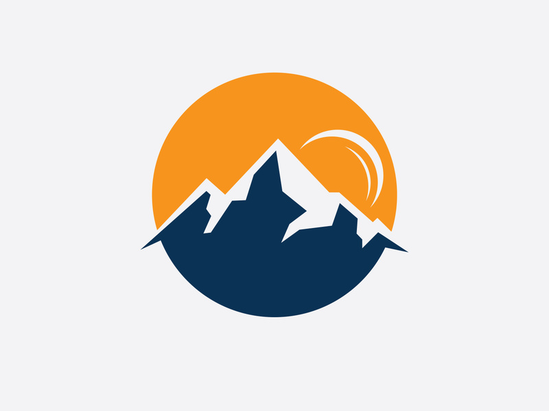 Mountain logo symbol, mountain vector sign