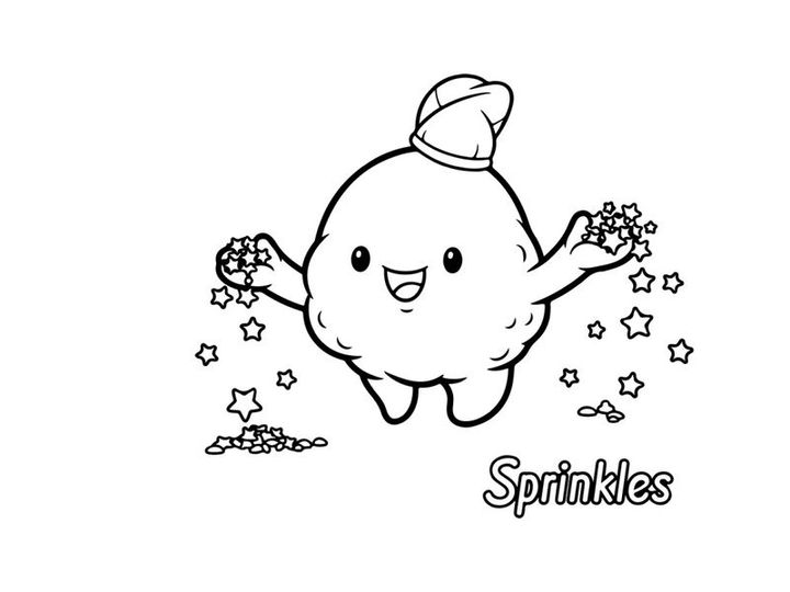Cute cloud with sprinkles raining vector illustration