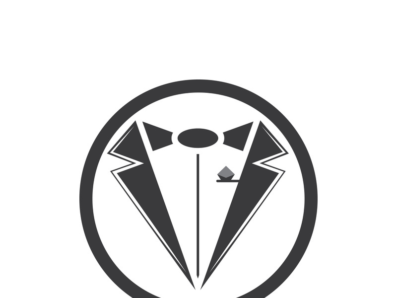 Classic tie icon and suit fashion man logo design