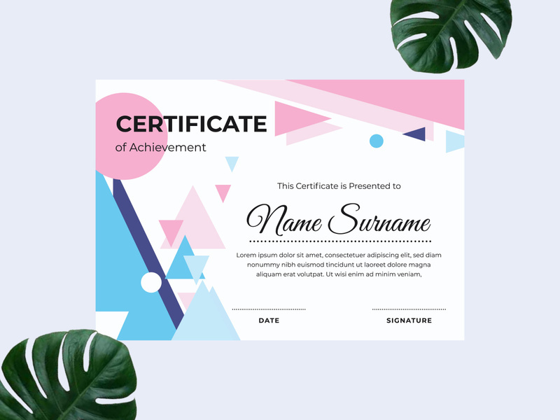 Modern certificate design template