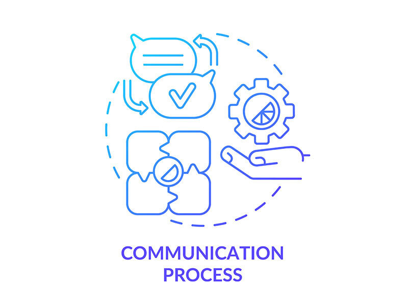 Communication process blue gradient concept icon