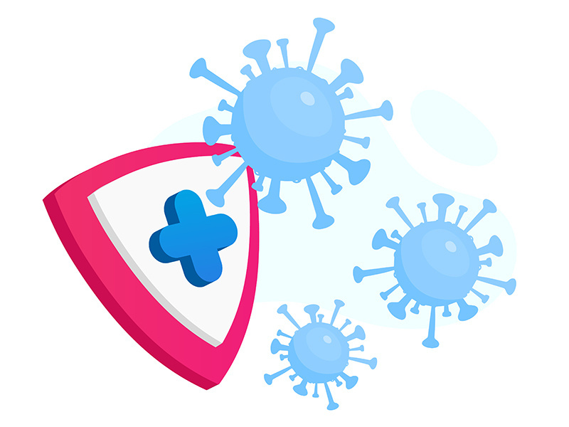 Coronavirus protection flat concept vector illustration