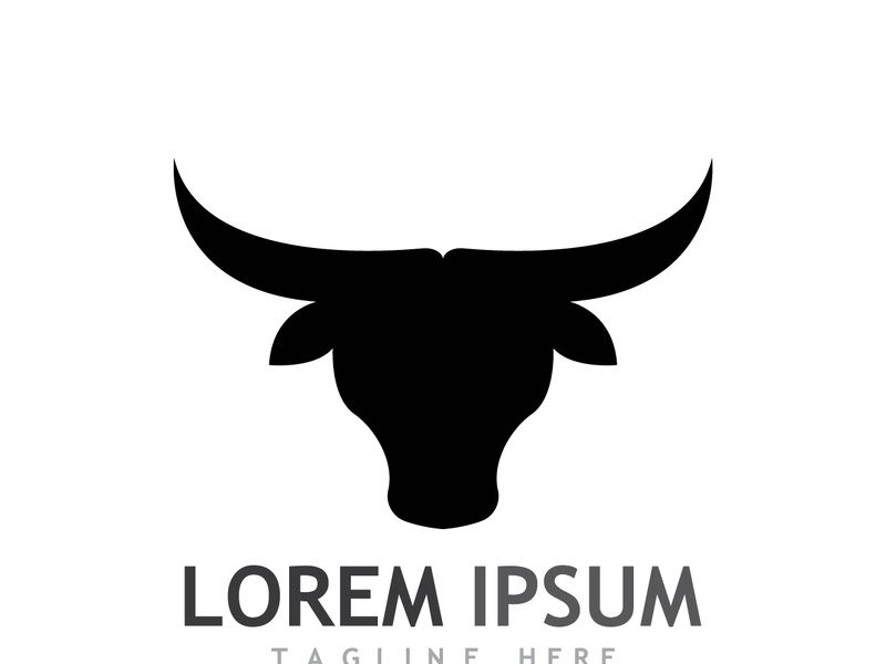Vintage bull head horns logo