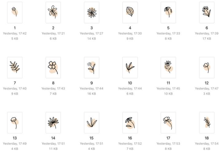 Icons flower design art minimalism