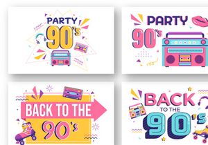 90s Retro Party Illustration
