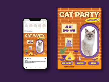 Cat Party Flyer preview picture