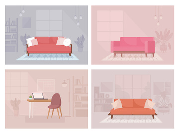 Contemporary home decor illustration set preview picture