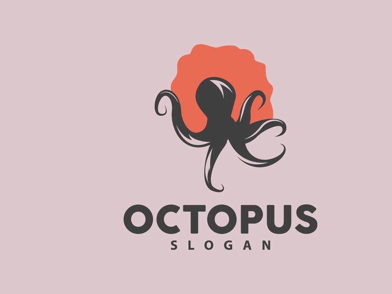Octopus Logo, Sea Animals Vector