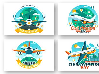 12 Civil Aviation Day Illustration