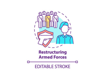 Restructuring armed forces concept icon preview picture