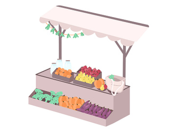 Organic grocery counter flat color vector object preview picture