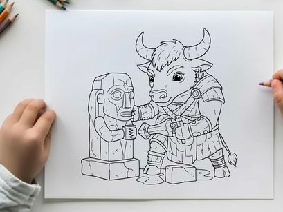 Mayan warrior with totem vector illustration flat design