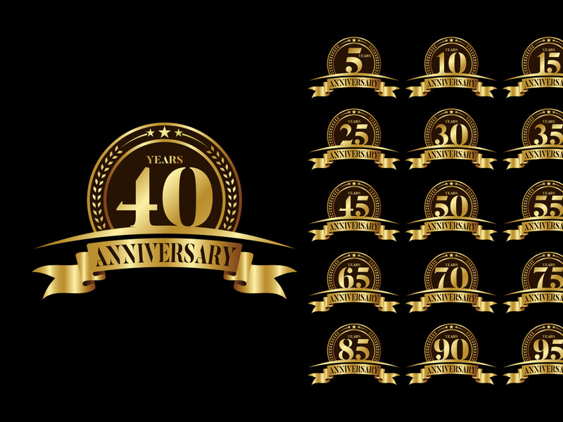 Anniversary logo template Vector design birthday celebration