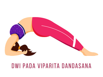 Dwi Pada Viparita Dandasana flat vector illustration preview picture
