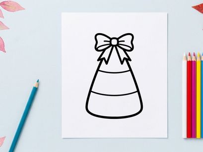 Partyhut-Symbol mit Schleife. Festliche Feierkappe für Geburtstage oder Feiertagsveranstaltungen.