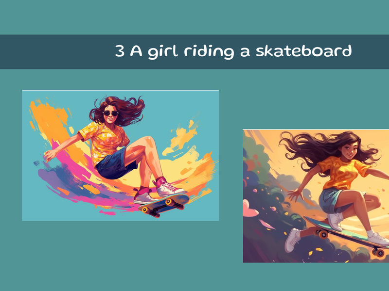 A girl riding a skateboard