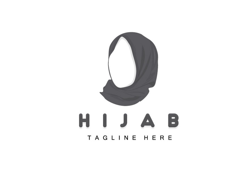 HIjab Logo, Fashion Product Vector Brand, Muslim Women Hijab Boutique Design