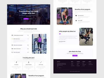 Dietin - Fitness Website Landing Page design preview picture