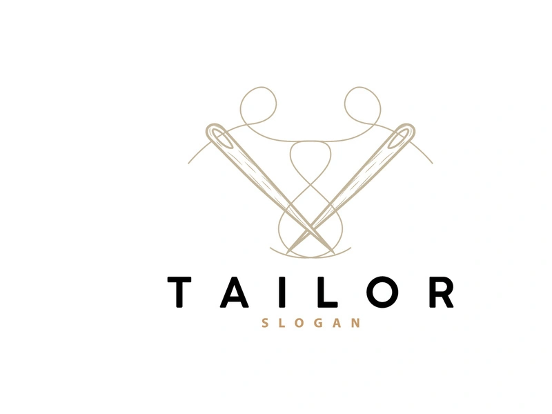 Tailor Logo, Needle and Thread Vector