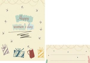 10 vectors happy birthday, gift and happy women day card