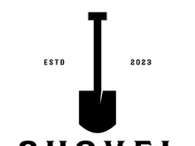 Shovel logo for agriculture, excavation,building, mining foundation. gardening vector set design with leaves