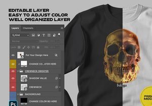 Realistic Crewneck Sweater Mockup