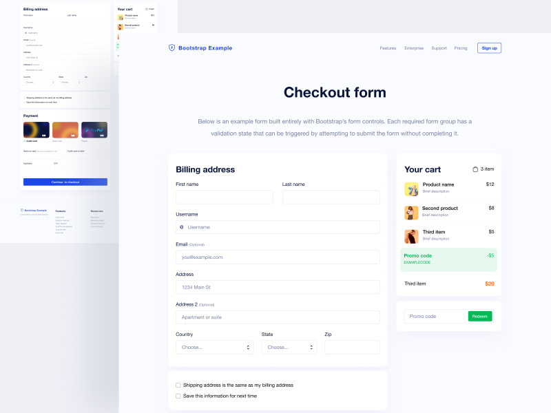 Bootstrap Checkout Page Design