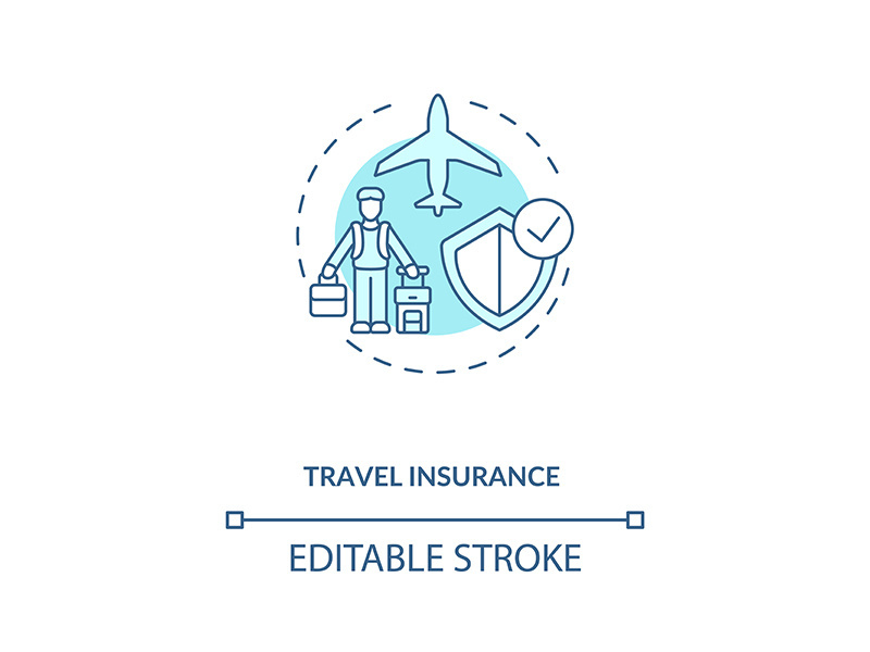 Travel insurance concept icon