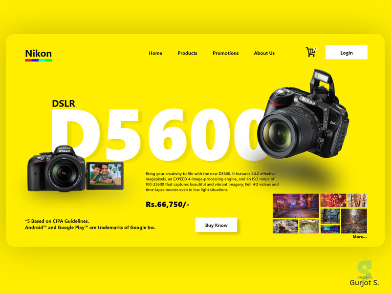 Nikon Web Landing Page Design