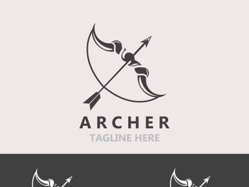 Crossbow logo image archery arrow vector, elegant modern simple icon design template preview picture