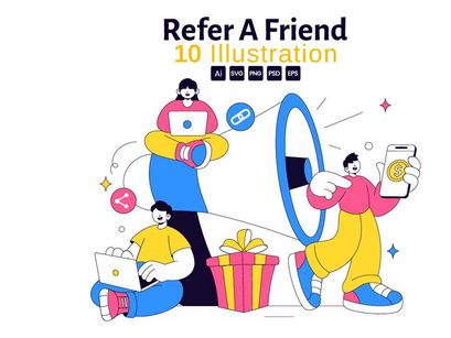 10 Refer a Friend Illustration