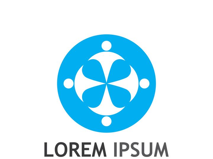 Community of people logo design with creative idea.