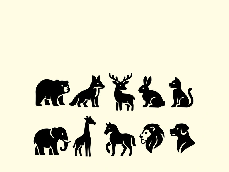 10 animal vector icon