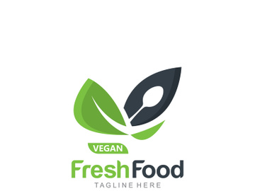 Fresh food logo healthy product badge or label food and drink market, vegan, nature organic premium quality design preview picture