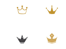 Gold luxury crown logo creative design.