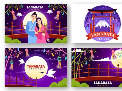 15 Tanabata Festival Vector Illustration