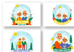 10 World Senior Citizen Day Illustration