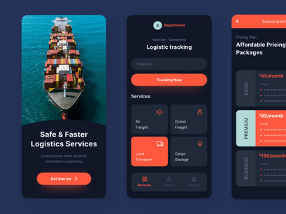 Seguimiento - Logistic Tracking App Dark Mode