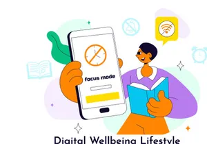 10 Digital Wellbeing Lifestyle Illustration