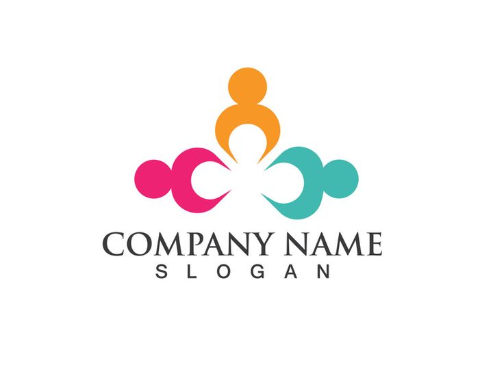 Community Logo Design Template for Teams or Groups.network and social icon design