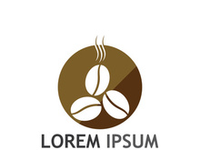 Creative coffee bean logo design.